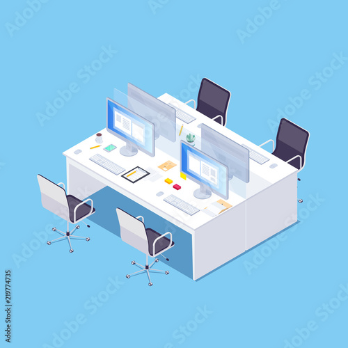 Isometric concept of joint workplace.
