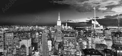 Night view of Manhattan from the skyscraper's observation deck. New York. photo