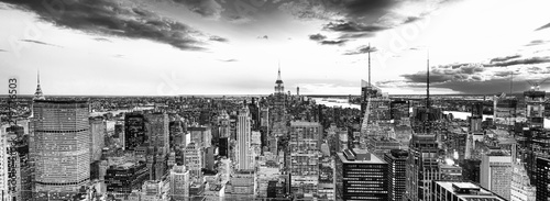Night view of Manhattan from the skyscraper's observation deck. New York.