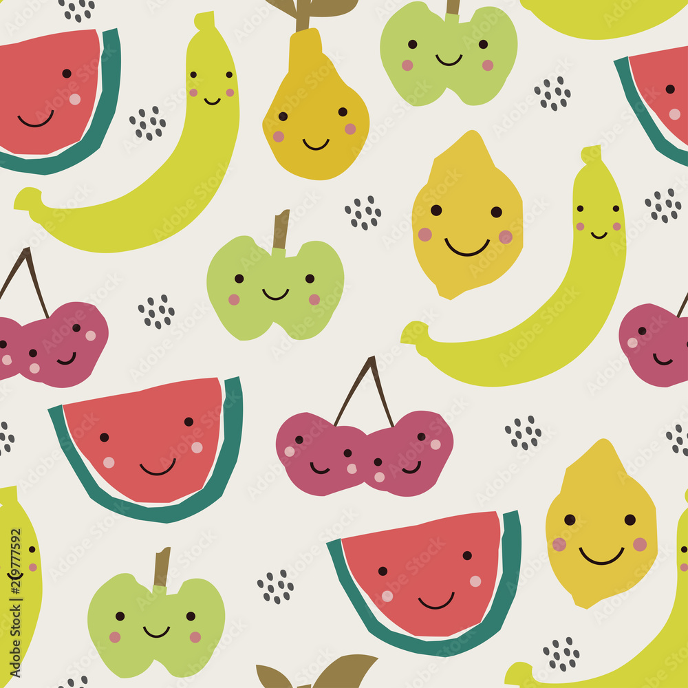 6140626 Abstract pattern with fruits in scandinavian style. Collage art. 6140626 Abstract pattern with fruits in scandinavian style. Collage art.
