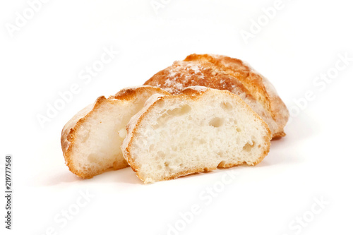 Freshly sliced bread isolated