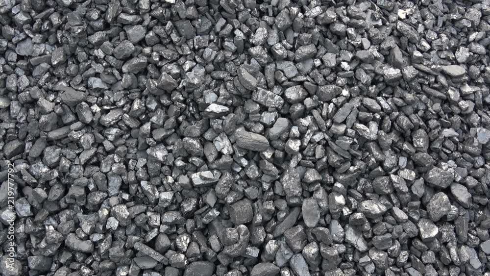 Coal anthracite solid fuel. View from above Coal anthracite solid fuel. View from above