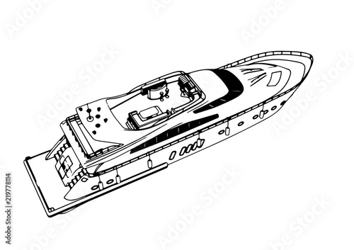 sketch of a yacht vector