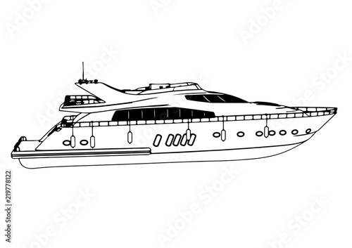 sketch of a yacht vector