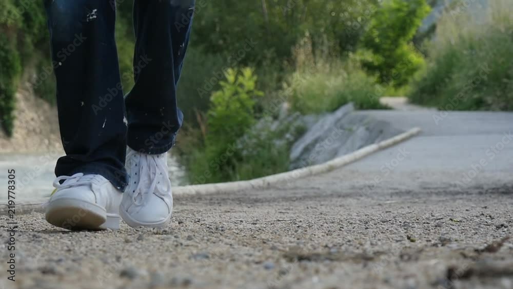 close up of the feet of a man dancing, slow motion close up of the feet of a man dancing, slow motion