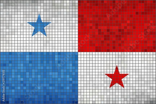Flag of Panama - Illustration, 
Abstract Mosaic of Panama flag, 
Grunge mosaic The Panamanian flag, 
Abstract grunge mosaic vector