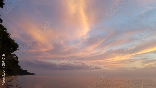 sunrise pinks stormy sky