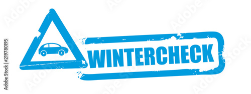 Stempel Wintercheck - freigestellte Vektor Grafik mit Verkehrsschild