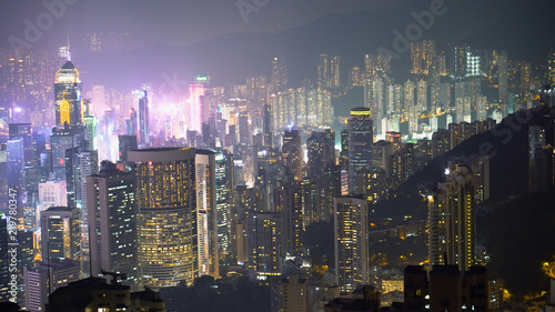 Photography Hong Kong Skyscrapers And Skyline At Night