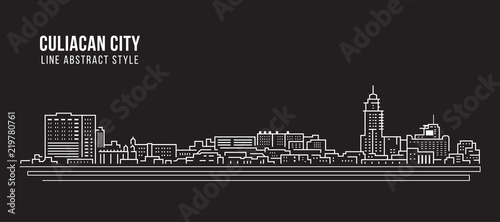 Cityscape Building Line art Vector Illustration design - Culiacan city photo