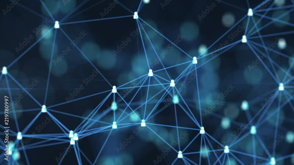 Global social network connection concept. Connecting people icon link on the internet.Seamless loop. 4K