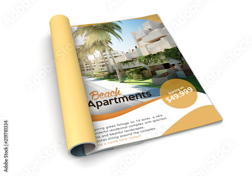 isolated magazine beach apartments advertising photo