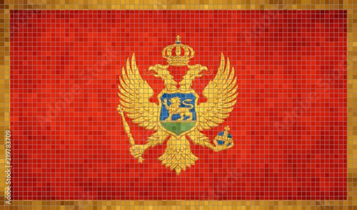 Flag of Montenegro - Illustration,
Abstract Mosaic Flag of Montenegro, 
Grunge Montenegro Flags,  
Montenegrin flag, 
Abstract grunge mosaic vector