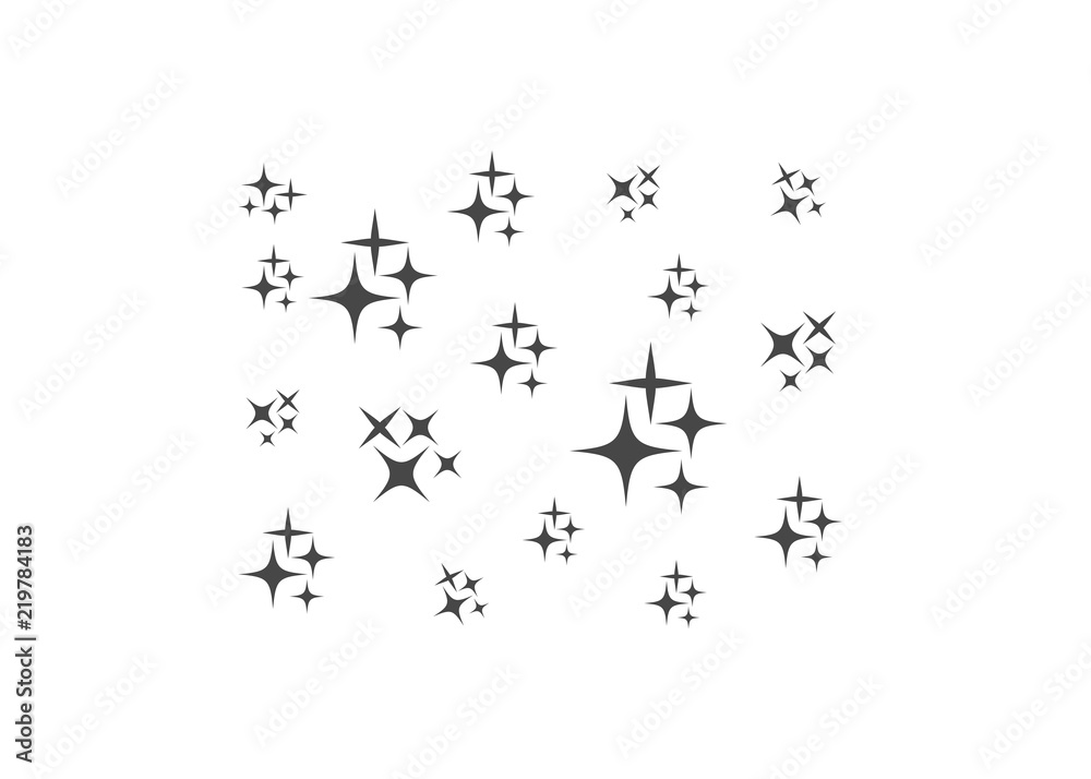 Naklejka premium Bright firework, decoration twinkle, shiny flash. Glowing light effect star. Sparkle lights vector