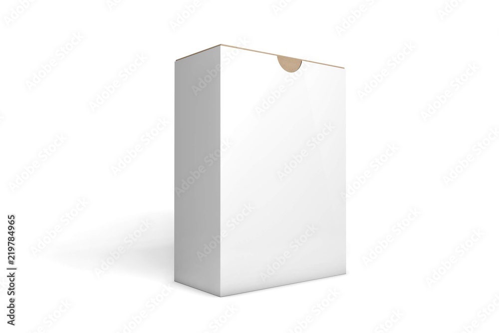 White cardboard box. 3D rendering White cardboard box. 3D rendering