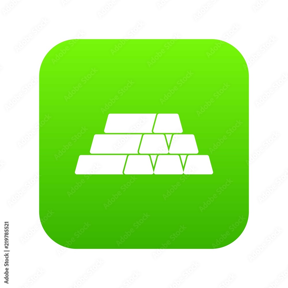 Gold bar icon digital green for any design isolated on white vector illustration Gold bar icon digital green for any design isolated on white vector illustration