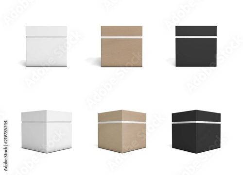 Set of cardboard boxes. Template for packaging design