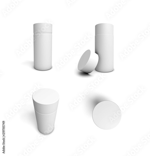 Cylindrical cardboard packaging.