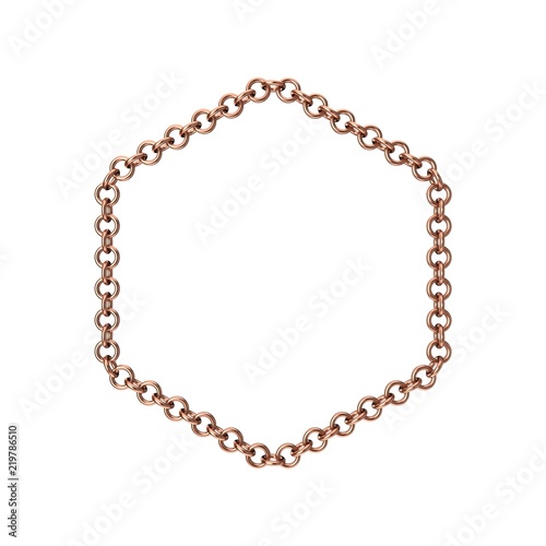 Copper chain. Isolated on w...