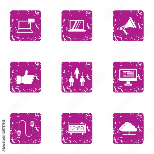 Between a group icons set. Grunge set of 9 between a group vector icons for web isolated on white background