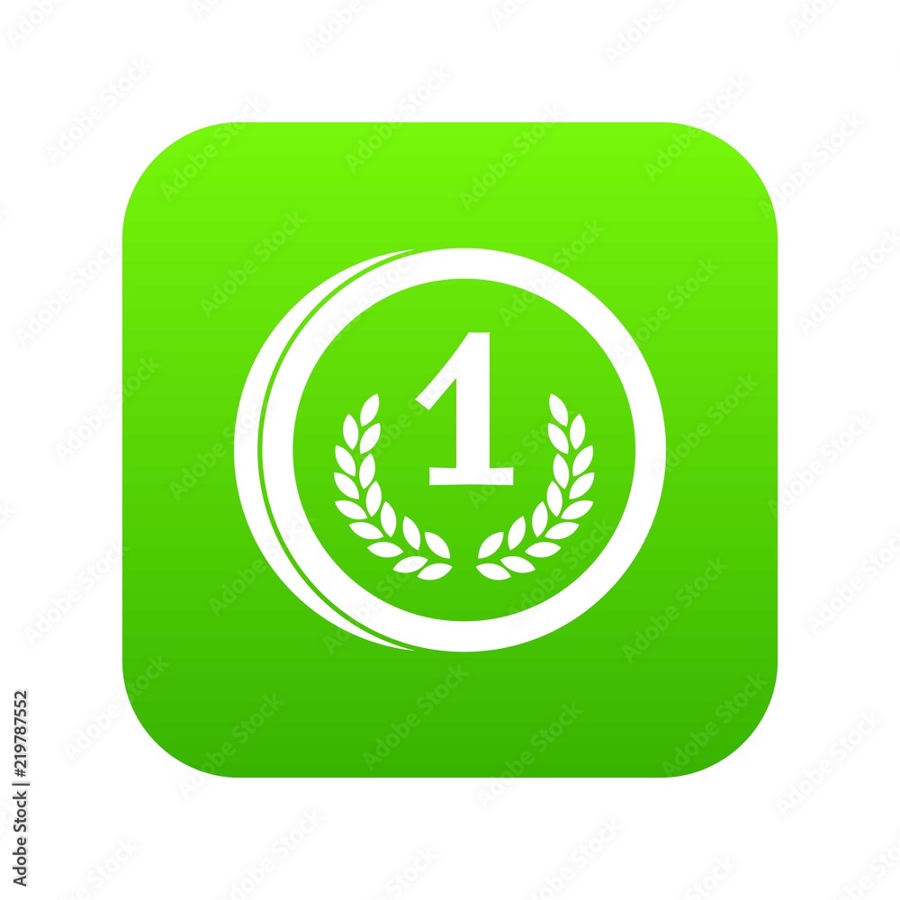 Coin icon digital green for any design isolated on white vector illustration