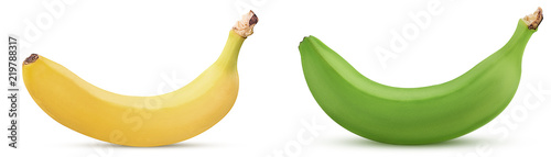 Yellow and green bananas