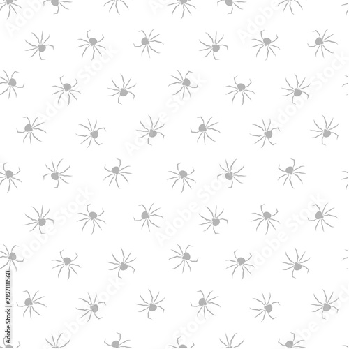 Seamless pattern with spiders. Vector illustration. Halloween background.