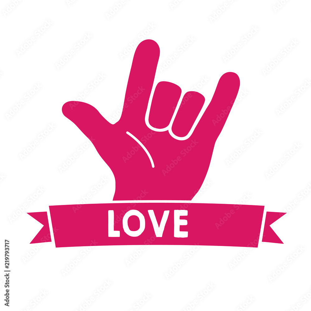 Love Sign Language Pink Stock Vector | Adobe Stock