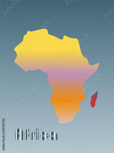 Color image of continent Africa Vector illustration