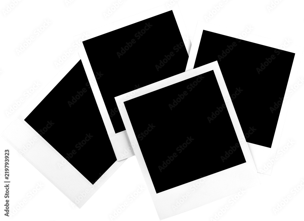 Mock up with Polaroid photos on white background Mock up with Polaroid photos on white background