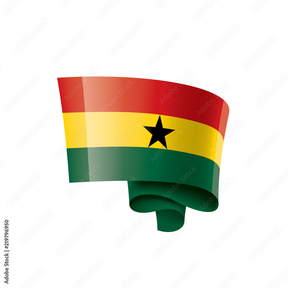 Fototapeta premium Ghana flag, vector illustration on a white background