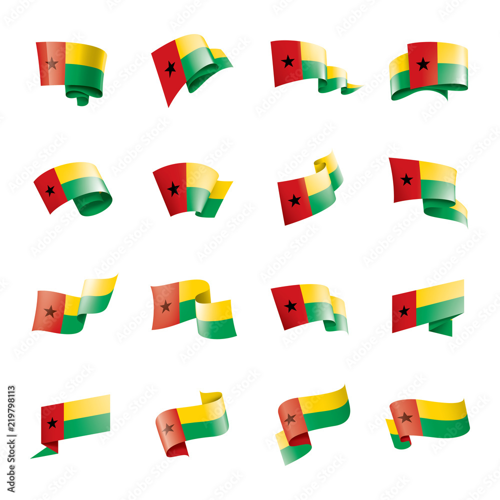Guinea Bissau flag, vector illustration on a white background Guinea Bissau flag, vector illustration on a white background