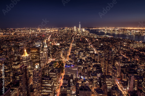 Downtown New York bei Nacht