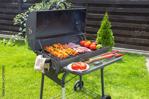 Beef and Vegetable on a Outdoor BBQ 