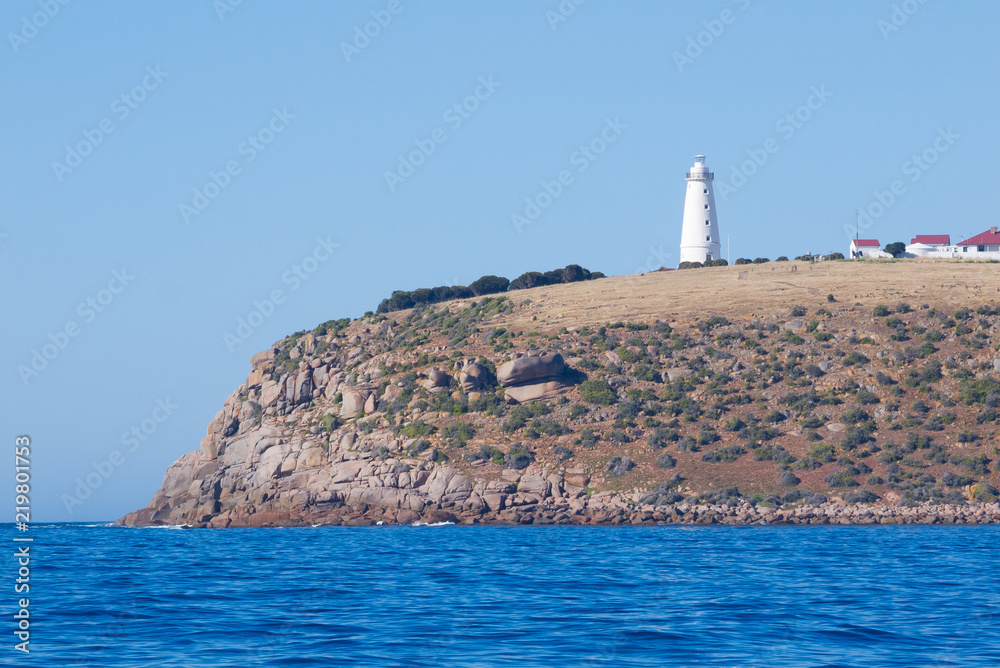 View of Cape Willoughby Lighthouse on Kangaroo Island in South Australia, Australia.