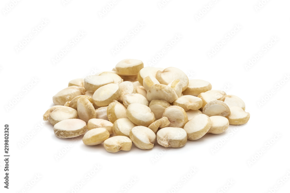 Close up of small quinoa seed pile isolated on white background