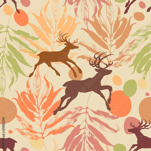 Autumn in the forest seamless pattern
