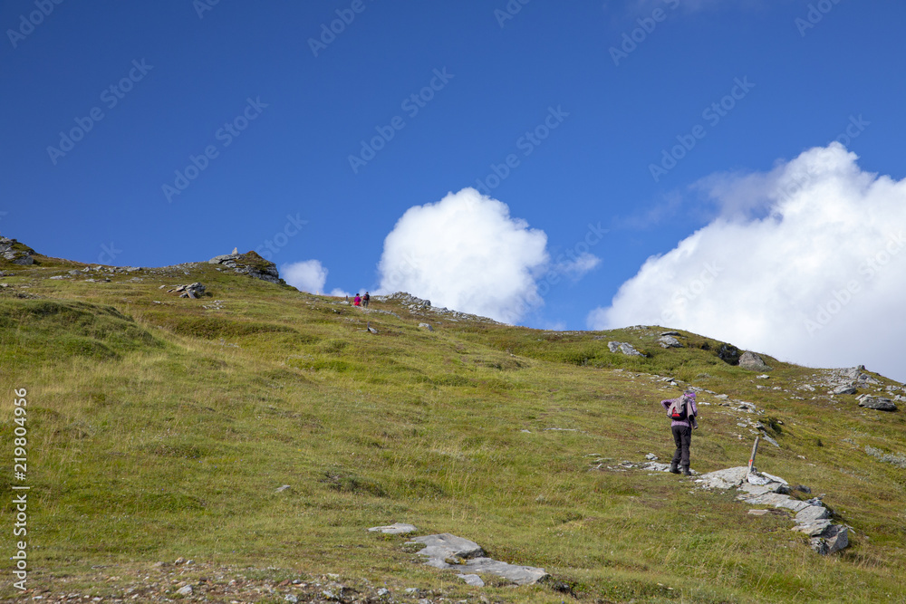 Wanderlust on Seterfjellet mountain in Nordland county Northern Norway