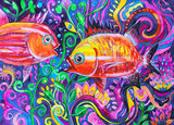 dipinto pesci acquerello