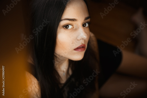 Large Portrait photos of the girl.Nice lips.