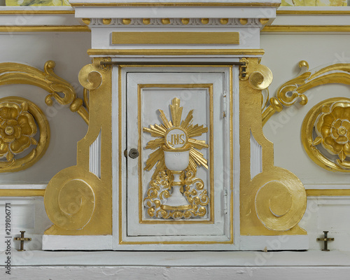 Tabernacle on the alter of Saint Peter's Catholic Church in Cheticamp, Nova Scotia photo