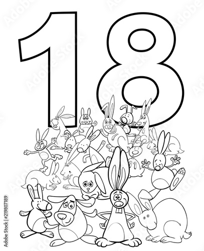 number eighteen and funny rabbits group