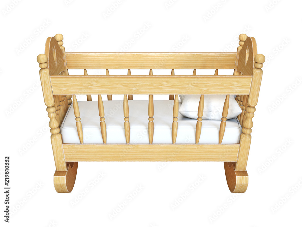 Cradle isolated on white background 3d rendering Cradle isolated on white background 3d rendering