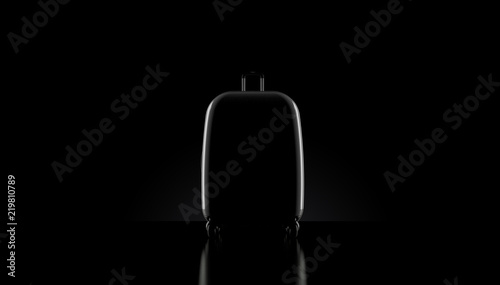 Suitcase on black background