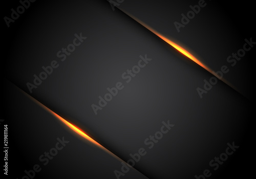 Abstract yellow light line shadow on black blank space design modern futuristic technology background vector illustration.