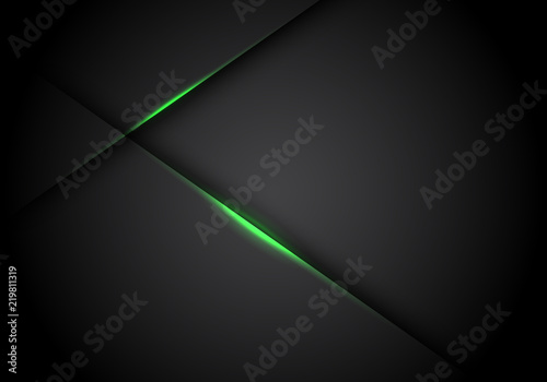 Abstract green light line cross shadow on black blank space design modern futuristic technology background vector illustration.