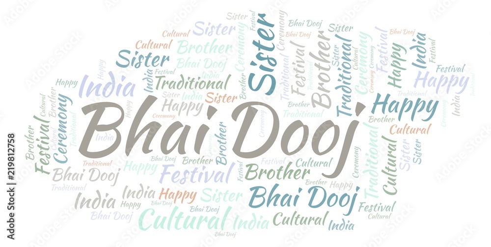 Fototapeta premium Bhai Dooj word cloud.