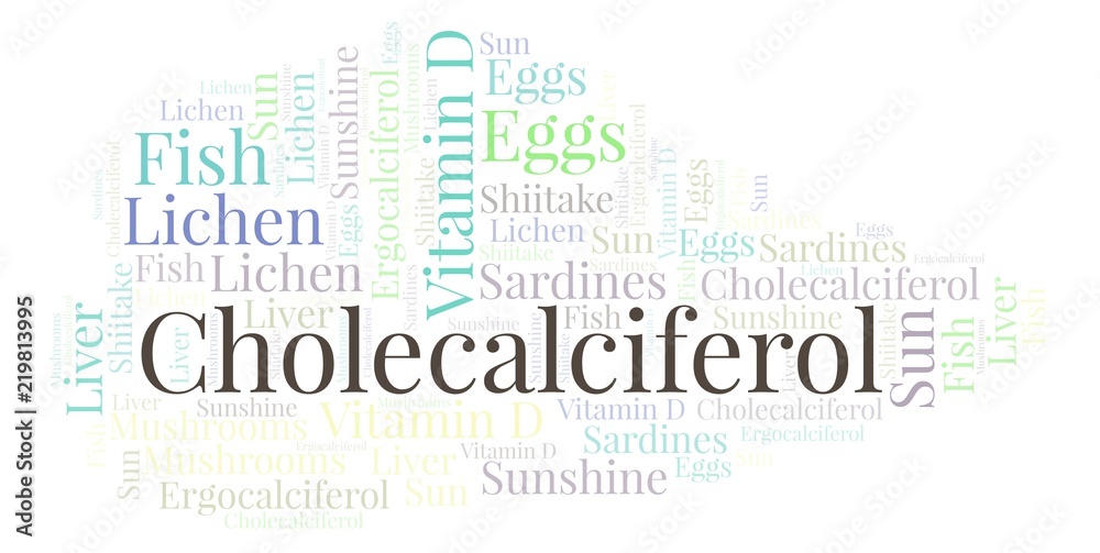 Obraz premium Cholecalciferol word cloud.