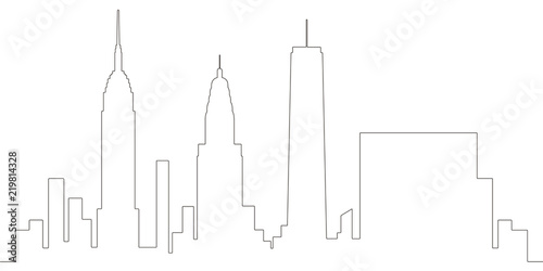 Continous line skyline of New York