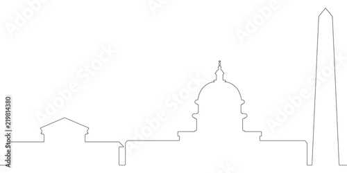 Continous line skyline of Washington D.C.